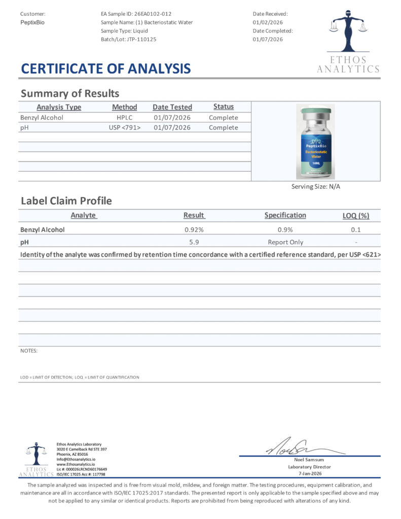 Bacteriostatic Water 10mL - Image 2